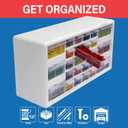 Akro-Mils 26-Drawer Plastic Drawer Storage Cabinet for Garage Organization, Bead Organizer, Building Bricks Storage, Teacher Toolbox, Makeup Organizer, 20" W x 6" D x 10" H, 10124 White