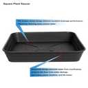 Feyvdzv 2 Pack Square Plant Saucer Tray 12 inch, Heavy Duty Plastic Plant Saucers for Indoors Outdoor, Flower Plant Drip Trays for Pots, Square Seed Starting Tray, Seedling Growing Trays