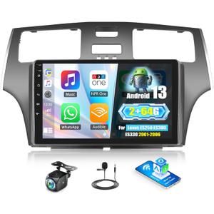 SIXWIN Android Car Stereo for Lexus ES250 ES300 ES330 2001-2006 with Carplay Android Auto Mirror Link 9 inch Touchscreen with GPS Navigation WiFi 26UI Bluetooth FM Backup Camera (2G+64G)