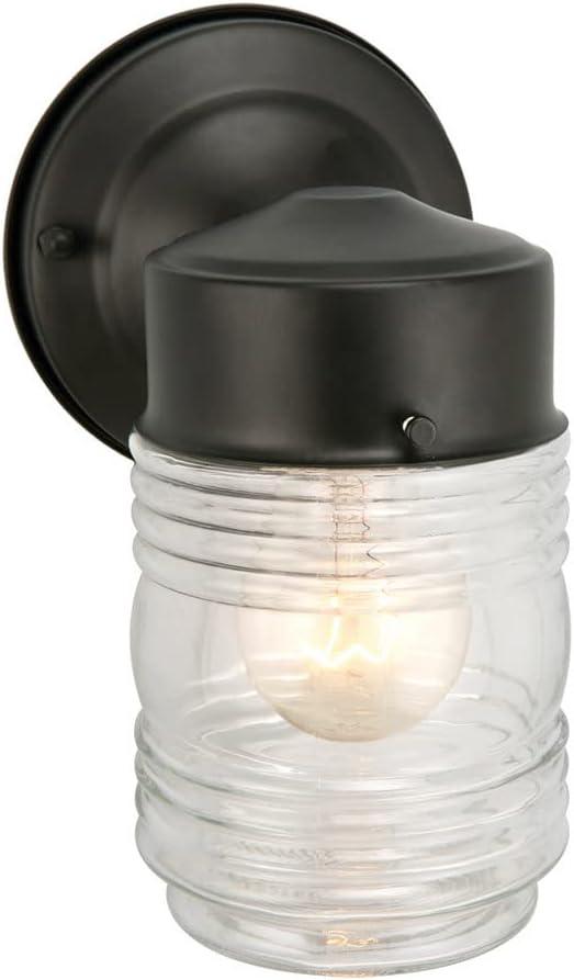 Design House 502195 Jelly Jar 1 Light Indoor/Outdoor Wall Light, Black