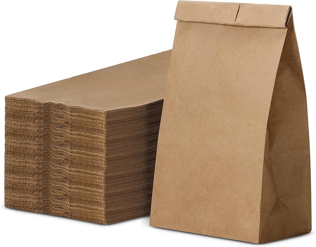 Culinware Kraft Paper Bags 2 Lb - Durable Brown Paper Bags for Snack, Sandwich, Pastries, Popcorn, Grocery and Party Favor Bulk Paper Bags 4.5 x 2.7 x 7.7 In - 500 Count