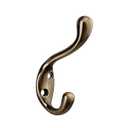 HASWARE 6 PCS Double Prong Robe Hook, Dual Coat Hooks Antique Wall Mounted Hooks Robe Vintage Hooks Hangers Heavy Duty with 12 Pieces Screws for Coats Hat Clothes Hanger Towel Keys