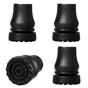 4Pcs Cane Tips 3/4 Inch Heavy Duty Rubber Cane Tips, Anti Slip TPR Replacement Rubber Tips for Canes, Walking Sticks, Hiking Stick, Seniors Crutches Black