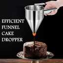 Stainless Steel Pancake Batter Dispenser with Squeeze Handle and Multi-Nozzle, for Pancakes, Cupcakes, and Baked Goods. 40 oz