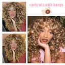 GKtineke-Curly-Wig Big-Curly-Wigs-for-White-Black-Women 20 Inch- Long-Curly-Wig-with-Bangs Synthetic-Hair-Replacement-Wigs-for- Cosplay and Daily (Ombre Blonde)