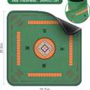 Mahjong Mat with Carrying Case, 31.5"x31.5" Non-Slip Noise Reduction Mahjong Table Mat, Waterproof Foldable Mahjong Pad for Poker, Board Games, Card Games, Dominoes (Green)