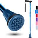 REHAND Walking Cane - Foldable, Adjustable, Collapsible Walking Canes for Men & Women, Heavy Duty All Terrain Tip, with Travel Bag | Walking Sticks for Seniors & Adults (Ocean Blue)