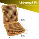 VaygWay Wood Beaded Comfort Seat Cushion Seat Cover 2 Pcs. Wooden Beaded Car Seat Cover Natural Wood Double Strung Beads Massage Comfort Cover Car Seat Universal SUV Auto
