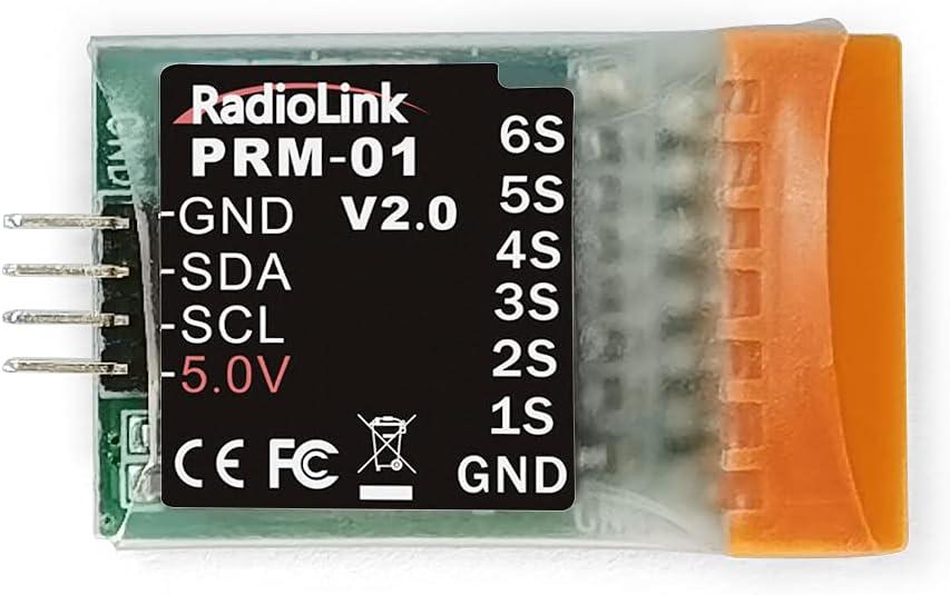 Radiolink PRM-01 Airplane Battery Monitor Module 1S-6S Voltage Real-time Telemetry, Low Voltage Alarm for Airplane Delta Wing Fixed-Wing Aircraft, Works with RX R12DS, R9DS