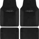 BDK A Set of 4 Universal Fit Plush Carpet with Vinyl Trim Floor Mats For Cars / Trucks - Tribal Black