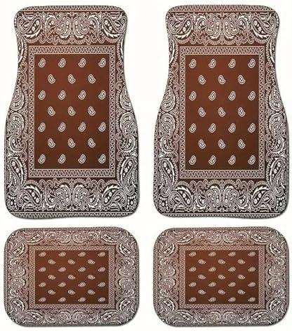 EOHMAK Car Floor Mats Non-Slip Automotive Floor Mats All-Weather Front Rear Car Floor Foot Mat Sets of 4 Pieces Foot Mats Rugs Carpet for Car Trucks SUV Sedans (Brown)