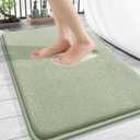 OLANLY Thick Memory Foam Bath Mat Rug 30x20, Extra Soft Absorbent Bathroom Rug, Quick Dry Bath Mats, Non-Slip, Machine Washable Carpet for Bathroom, Tub and Shower, Home Decor Accessories, Sage Green
