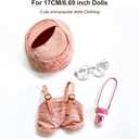 Doll Clothes (NO Doll) 15cm 17cm Pink Outfits for Dolls Cute Pink Hat Camere Glasses Exquisite Clothes Accessories Compatible
