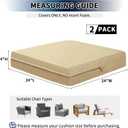 PureFit Waterproof Outdoor Cushion Covers Replacement for Patio Furniture Chair Seat Cushion Covers 24x24 inch for Outdoor Furniture Garden Backyard with Zipper, 2 Pack SLIPCOVERS ONLY, Camel