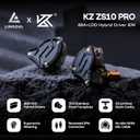 Linsoul KZ ZS10 Pro, 4BA+1DD 5 Driver in Ear Monitor, HiFi Wired Earbuds, Gaming Earbuds, Hybrid IEM Earphones with Stainless Steel Faceplate, Detachable Cable for Musician(with Mic, Dark Black)