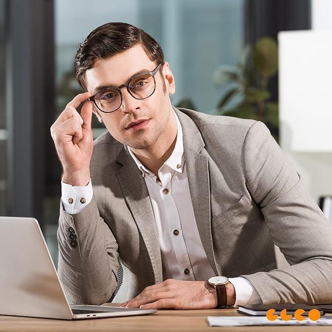 IBOANN Chic & Comfy Blue Light Glasses for Women - 1-Pack Round Frames, Screen-Ready Style with UV Protection Coating (A1 Light Black& Grey &Grey Clear)