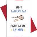 2 x Ogeby Rude Father’s Day Card Gifts from Daughter Son, Funny Father’s Day Card Gift for Dad, Happy Father’s Day from Your Best Swimmer