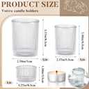 Mumufy 48 Pcs Assorted Votive Candle Holders Ribbed Glass Tealight Candle Holder Bulk for Table Centerpiece, Baby Shower, Home and Wedding Party Decoration (Clear)