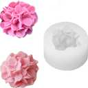 Hydrangea Flower Candle Mold, 3D Flower Handmade Soap Mould for Fondant Handmade Soap Lotion Bar Wax Casting Crayon Cake Ice Cream Clay Cake Decorating (1.5in)
