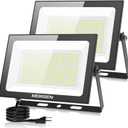 MORSEN 200W Flood Lights Outdoor, 30000lm Bright LED Work Light with Plug, 6500K Daylight White LED Flood Lighting, IP66 Waterproof Security Yard Lights for Yard Garage Stadium 2 Pack