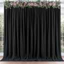 20 ft x 10 ft Thick Black Backdrop Curtain for Parties, 4 Panels Black Polyester Wedding Backdrop Drapes for Birthday Photography Background Party Backdrop Home Decorations