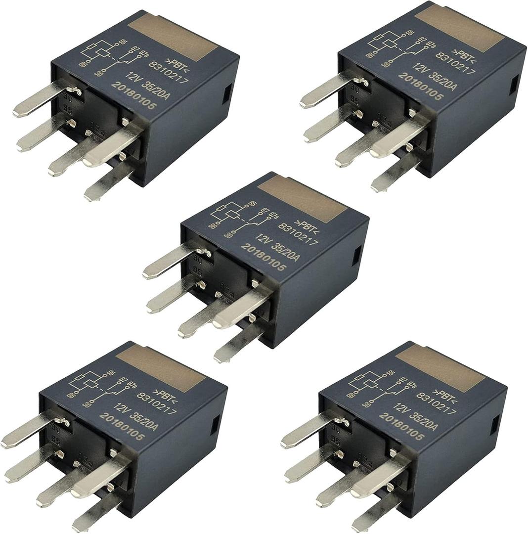 HiSport Power Relay -(Multi-Purpose Relay) 12077866 12V 35/20A Compatible with Buick,Cadillac,Chevrolet,GMC,Hummer More 5 Pack