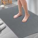 MINUPWELL Extra Large Shower Mat for Inside Shower, 47 x 31 Large Bathtub Mat Non-Slip, Quick Dry Bathtub Mats Soft PVC Loofah Trimmable Bathroom Rugs, Shower and Wet Areas for Tub and Bathroom