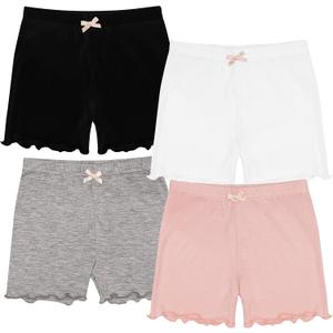 Avxdbr 4 Pack Girls Bike Shorts Under Dress Shorts for Girls | Breathable Strechtchy Summer Cartwheel Shorts Under Dress for Girls