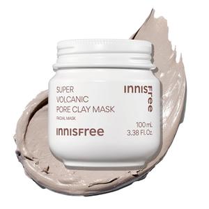 Innisfree Super Volcanic Clay Masks - Pore & Sebum Clay Mask for Oily Skin, Dual Mask for Normal to Dry Skin
