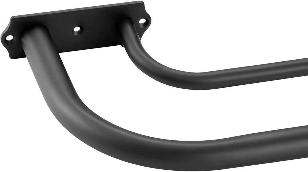 Double Curtain Rods for Window 48-84 Inches, Double Curtain Rods Wrap Around, Room Darkening Curtain Rods, 1-Inch Diameter Front and 5/8 Inch Back Double Drapery Rod Matte Black