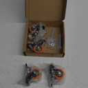 2 Inch Caster Wheels, Threaded Stem Casters Set of 4 Heavy Duty, 5/16"-18x1 (Screw Diameter 5/16", Stem Length 1"), Safety Dual Locking Industrial Castors, Wheels for Cart, Furniture
