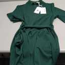 GRACE KARIN Women's Wear to Work Dresses V Neck 3/4 Sleeve Dress for Women Dark Green Cocktail Dress Semi Formal Dresses for Women with Belt,   S