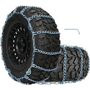 SCITOO QG3229CAM Snow Chains for Car Pickup Trucks SUV, Universal Emergency Tire Traction Chain, Anti-Skid Thickening Tire Chains Width 235 245 255 265 275 285(14" 15" 16" 17" 18" 19" 20")- Set of 2