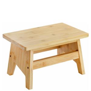 Lyellfe Bamboo Step Stool, Non-Slip One Step Stool, Potty Training Stool, Portable Sturdy Bedside Stool for High Beds, Support up to 300lbs, Easy Assembly