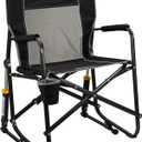GCI Outdoor Freestyle Rocker Outdoor Rocking Chair with Beverage Holder (Black)