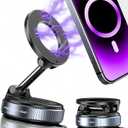 Upgraded 360 Vacuum Magnetic Phone Holder, Magnetic Car Phone Mount, Hands-Free Suction Cup Phone Holder for Car/Gym/Mirror/Shower, Car Mount Compatible with iPhone 17 Pro Max/Android (Black)