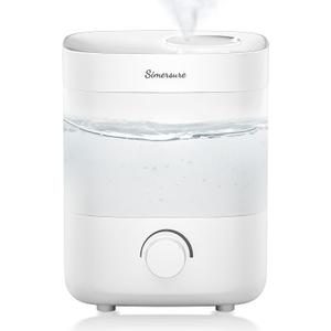 SimerSure Top Fill Humidifier, 2L Water Tank for Bedroom, 28H Long Lasting New White Air Humidifier for Large Room, Ultra Quiet 25dB Cool Mist for Baby, Plants, Office, Easy to Clean & Fill