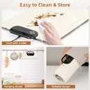 Food Warming Mat  Fast Heating Electric Warming Tray with 7 Temp Settings, 11-Hour Timer & Auto Shut-Off, Foldable Silicone Mat with Child Lock, Portable Warming Pad for Buffets, Holidays  Beige