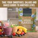 5 x Viva Naturals Organic Ground Flaxseed, 15 oz (425 g) Plant-Based Protein, Vegan Omega-3 & Fiber, Finely Milled Flax Seeds, Perfect for Smoothies & Baking