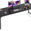 Huuger Computer Desk, 70 Inch Office Desk, Gaming Desk with Storage, Writing Desk Work Desk for Home Office, Study, Long Simple Desk, Large Legroom, Metal Frame, Black