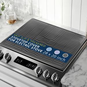 Stove Top Cover for Electric Stove 28 x 20 In Thicken, Silicone Flat Range Mat for Glass Cooktop Stovetop Protector Anti-slip Heat Resistant Ceramic Induction Oven Kitchen Top RV Waterproof, Grey