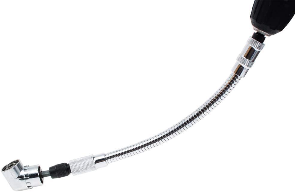 Flexible Drill Bit Extension with Right angle Drill Adapter Flex Shaft for Electric Screwdriver Power Impact Drill Magnetic Hex Shank Quick Change 11.5" Long