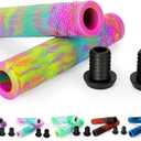 Scooter Grips - Mixed Cool Bike Bicycle Scooter Handlebar Grips | 160mm Soft Handle Grips for Pro Stunt Kick Scooter, BMX Bikes,Mountain Bike