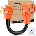 Nilight EV Adapter Cord 30 Amp to 50 Amp 3 Prong Pure Copper Old Dryer Outlet to EV Plug Conversion Heavy Duty 10 Gauge Wire Nema 10-30P to 14-50R 30M/50F for Level 2 EV Using