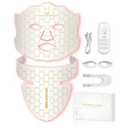 Yahi Red Light Photon Facial & Neck Mask with Remote Control, 7 Custom Modes with Infrared, Portable & Rechargeable with Timer for Home Use, 175 High-Density Light Beads, White
