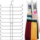 ZEDODIER Scarf Organizer Scarf Hanger for Closet, Rotatable Sturdy Hijab Holder Holds 20 Scarves, Space Saving Closet Organizers and Storage, Black (1 Pack)