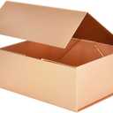 BEISHIDA Gold Gift Box 11 X 9 X 4.4inch, Gift Boxes with Magnetic Closure Lids for Father's Day Mother's Day Presents, Bridesmaid Proposal Christmas Valentine Thanksgiving (1 Count (Pack of 1))