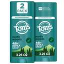 Toms of Maine North Woods Antiperspirant for Men and Women, No Artificial Fragrances, Dyes, or Preservatives, Baking Soda Free, 48-Hour Odor and Sweat Protection, 3.25 oz (2 Pack)