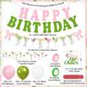 38pcs Witch Birthday Party Decorations Set Include 1pc Banner, 6pcs Hanging Swirls,18pcs Balloons,12pcs Cake Toppers and 1pc Cupcake Toppers for Pink and Green Witch Party