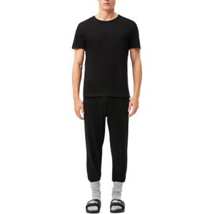 Lacoste Men's 100% Cotton Regular Fit Crew Neck Undershirt, 3-Pack (Large, Black)